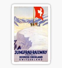 Switzerland Jungfrau Railway Vintage Poster Sticker