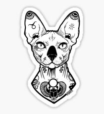 sphynx tattooed Sticker