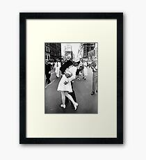 Kissing World War II Goodbye Framed Print