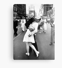 Kissing World War II Goodbye Metal Print