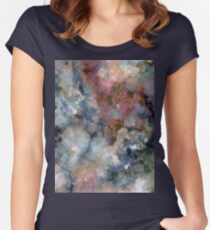 Colorful watercolor nebula onyx Women's Fitted Scoop T-Shirt