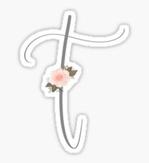 Floral Monogram T Sticker