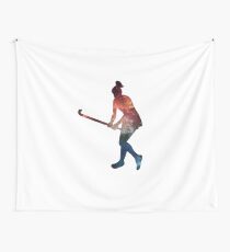 Galactic Field Hockey Girl Wall Tapestry