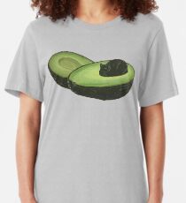 Avocado Cat Slim Fit T-Shirt