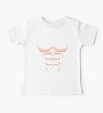 Funny Fake Six Pack Abs Big Muscle Chest Gift Baby Tee