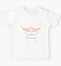Funny Fake Six Pack Abs Big Muscle Chest Gift Kids Tee
