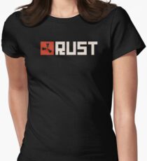 Rust logo white Women's Fitted T-Shirt