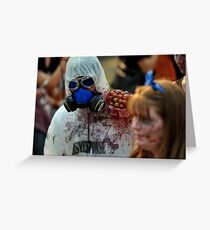 Zombie In Hazmat Suit Greeting Card