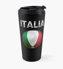 Italia - Italian Flag - Football or Soccer Ball & Text 2 Travel Mug
