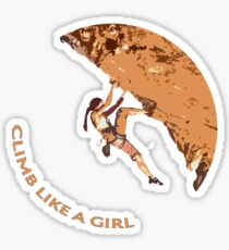 Climb Like a Girl Rock Climbing/Bouldering Design for Women Sticker