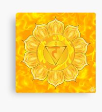 Solarplexus-Chakra mit gelbem Aufflackern BG Leinwanddruck