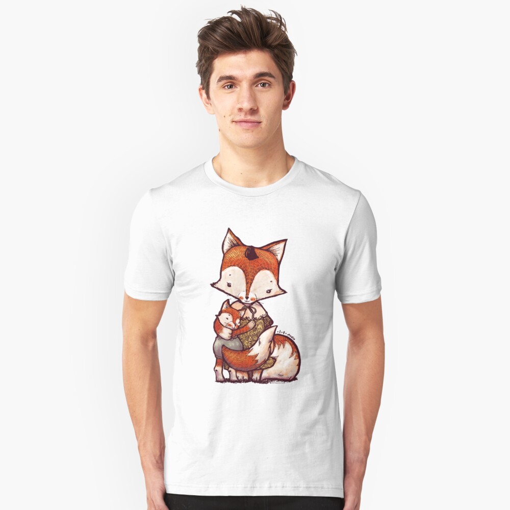 Fox Mother and Baby Slim Fit T-Shirt