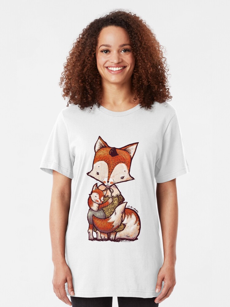 Alternate view of Fox Mother and Baby Slim Fit T-Shirt