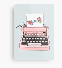 Lienzo metálico Máquina de escribir Aloha