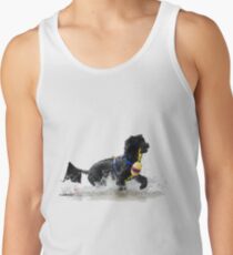 Camiseta de tirantes Perro de agua portugués recuperando una línea de flotación amarilla