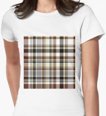 Plaid - Brown Women's Fitted T-Shirt