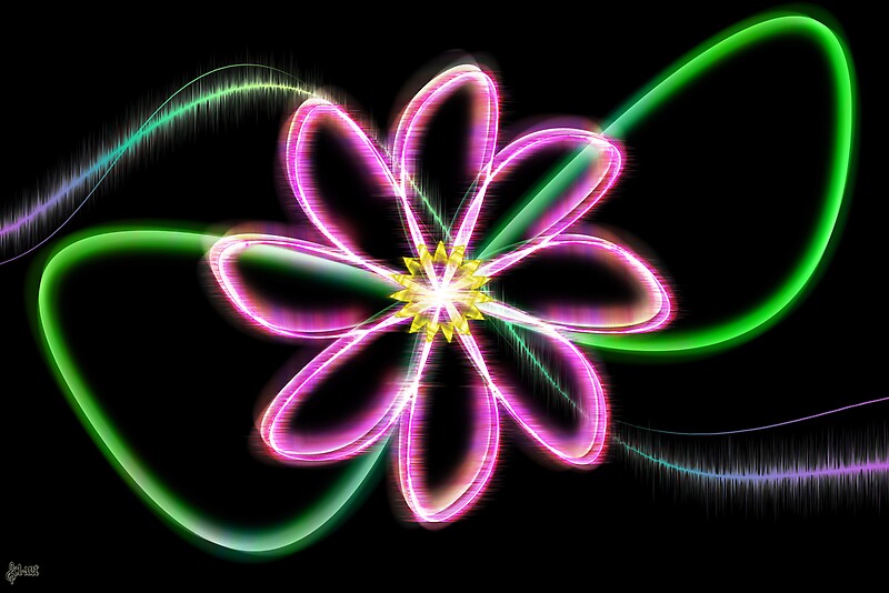 "Neon Flower" by DivaMom Redbubble
