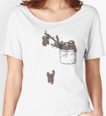 Pocket Sloth Family Women's Relaxed Fit T-Shirt