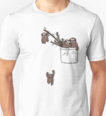 Pocket Sloth Family Slim Fit T-Shirt
