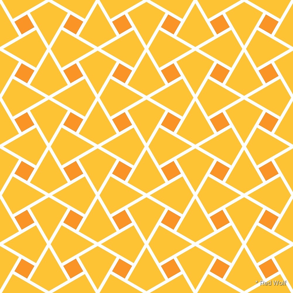 Geometric Pattern: Square Twist: Citrus by * Red Wolf