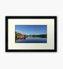 Maligne Lake Boat House Framed Print