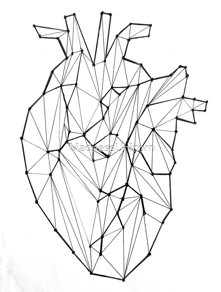 geometric heart drawing