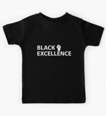 Black Excellence Fist White Kids Tee