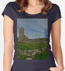 Glencolmcille Panorama with Church Women's Fitted Scoop T-Shirt