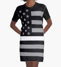 U.S. Flag: Thin White Line Graphic T-Shirt Dress