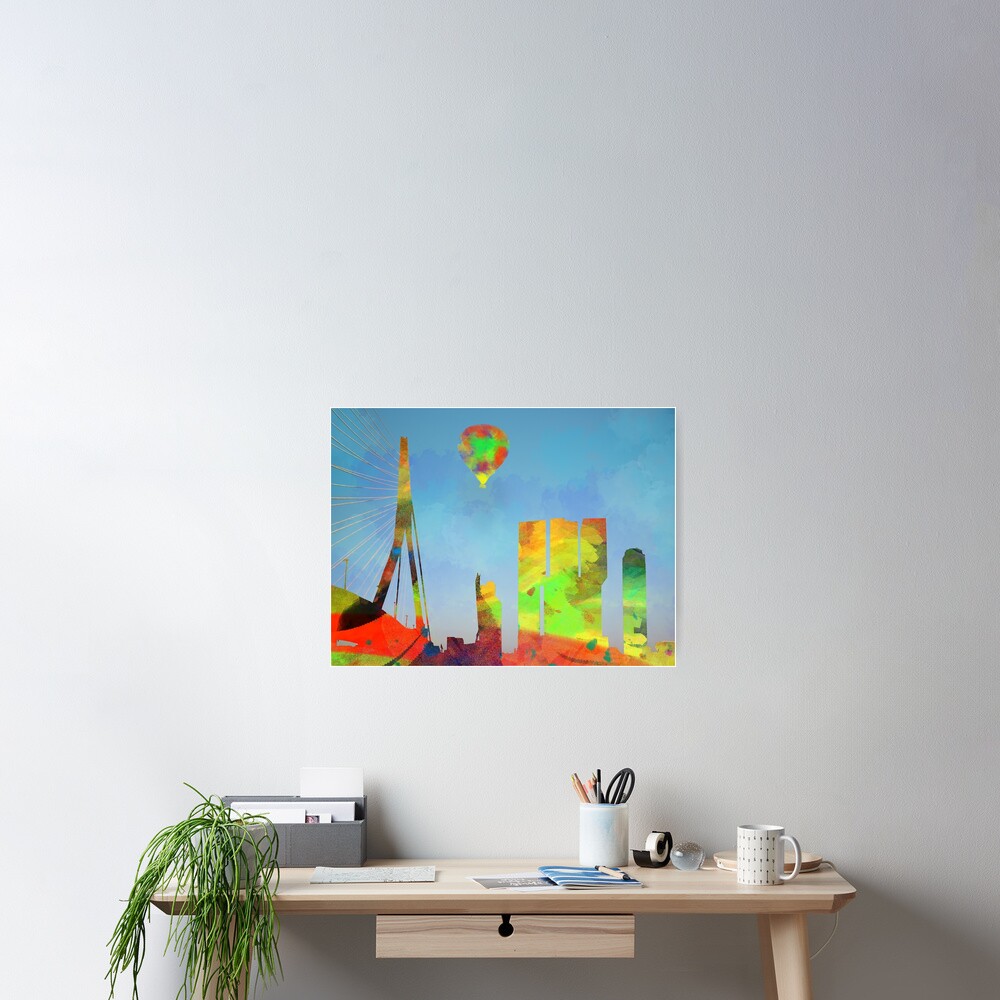 In a balloon above Rotterdam Poster