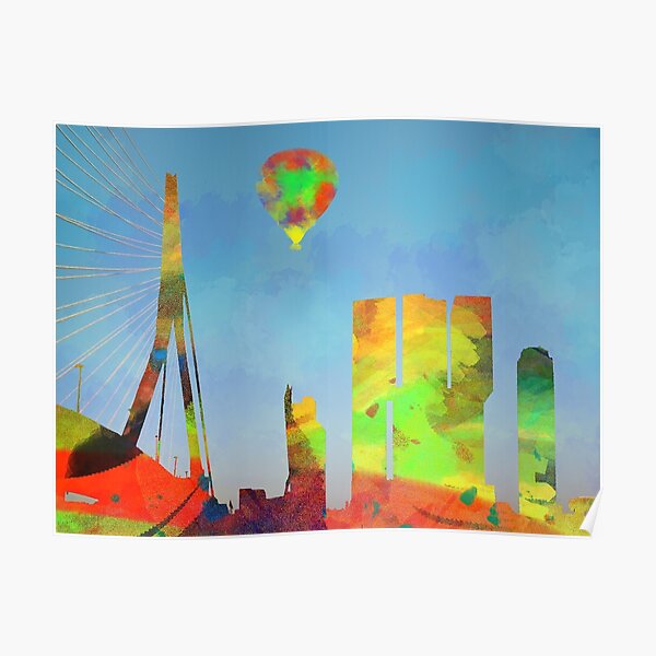 In a balloon above Rotterdam Poster