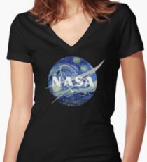 Sternenhafte NASA Shirt mit V-Ausschnitt