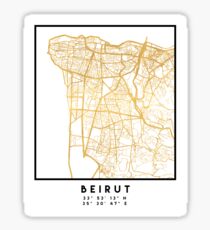 BEIRUT LIBANON STADT STADTPLAN ART Sticker