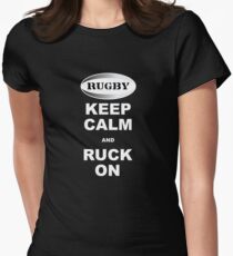 Keep Calm and Ruck On Rugby Shirt Women's Fitted T-Shirt
