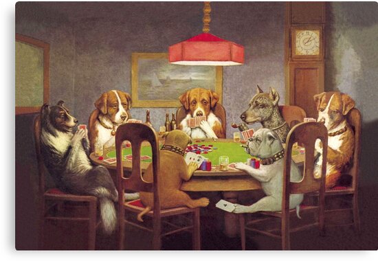 Dogs playing poker canvas prints best rhythm roulette