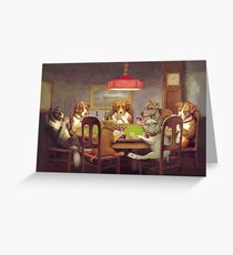 Dogs Playing Poker Greeting Card