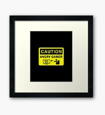 Caution Angry Gamer Framed Print