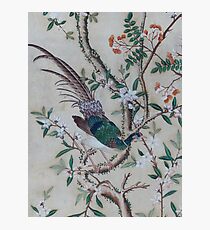 Antique Chinoiserie with Bird Photographic Print
