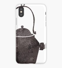 retro cartoon old black kettle iPhone Case/Skin
