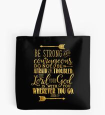 Joshua 1: 9 Gold Bibelvers Tote Bag