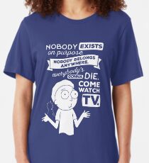Rick and Morty Schwifty Wubba Lubba Fair Use Nobody Exists on Purpose Slim Fit T-Shirt