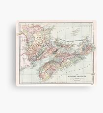 Vintage Map of Nova Scotia Canvas Print