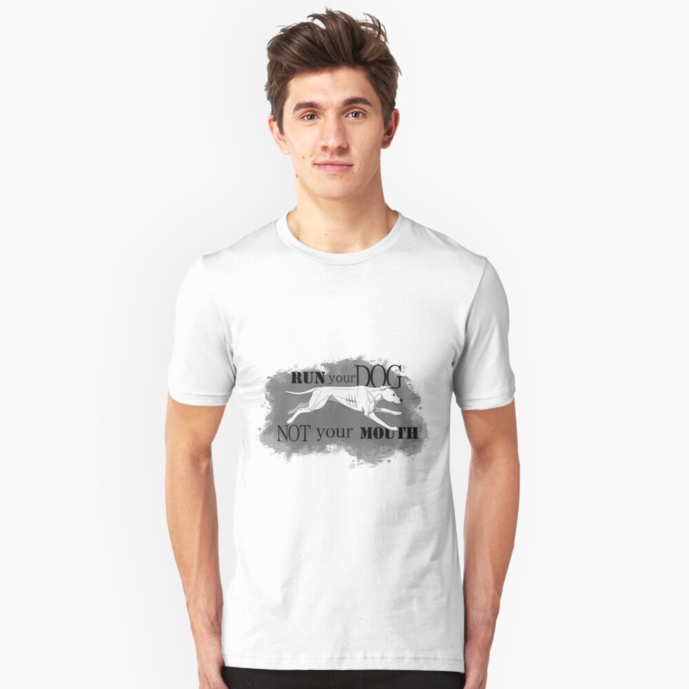 Run Your Dog Not Your Mouth American Pit Bull Terrier White Slim Fit T-Shirt