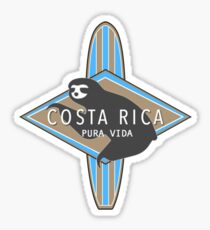 Costa Rica Surfing Sloth Logo Sticker