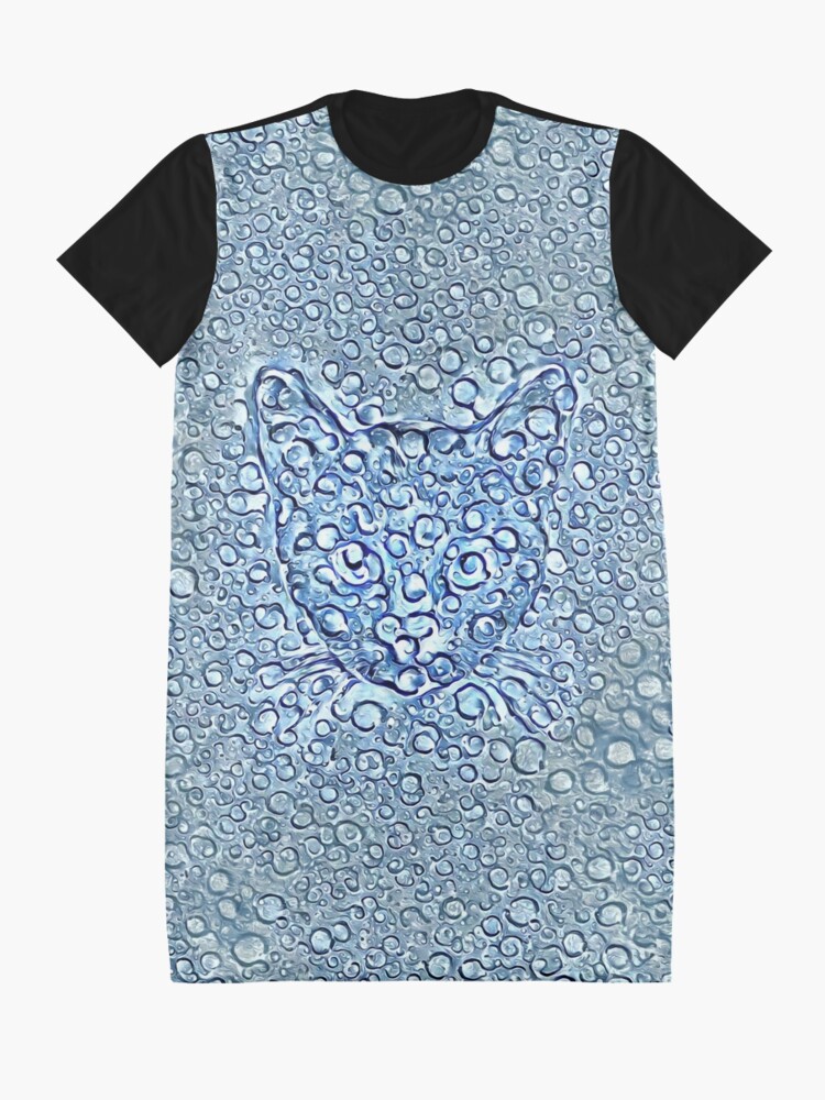 Alternate view of Maritime droplets cat Graphic T-Shirt Dress