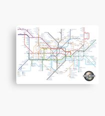 London Underground Tube Map and Film Genres Canvas Print