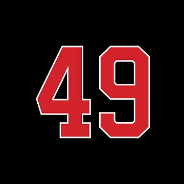 Number 49 lucky sports jersey forty nine Sticker for Sale by HeavyStyle