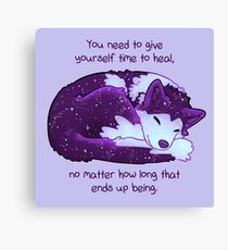 "You Need to Give Yourself Time to Heal" Galaxy Pup Canvas Print