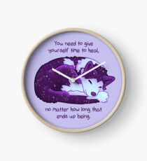 "You Need to Give Yourself Time to Heal" Galaxy Pup Clock