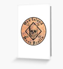 OAK ISLAND NOVA SCOTIA CURSE CANADA PIRATE TREASURE HUNT MONEY PIT Greeting Card